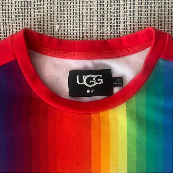 UGG Pride Rainbow Striped Love Graphic T-Shirt - Picture 6 of 8